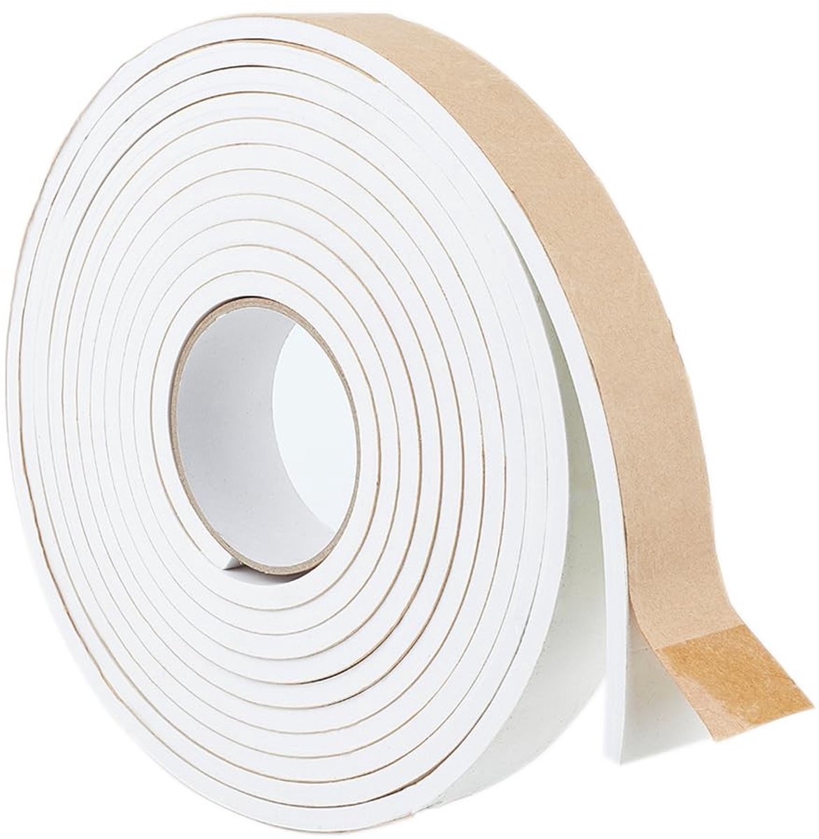 Dailygoods- Afdichtingsstrip 5 m - Hoge Dichtheid - Koudescheider - Wit Schuim - 41 mm x 6 mm - Sterke Lijm - Isolatiestrip