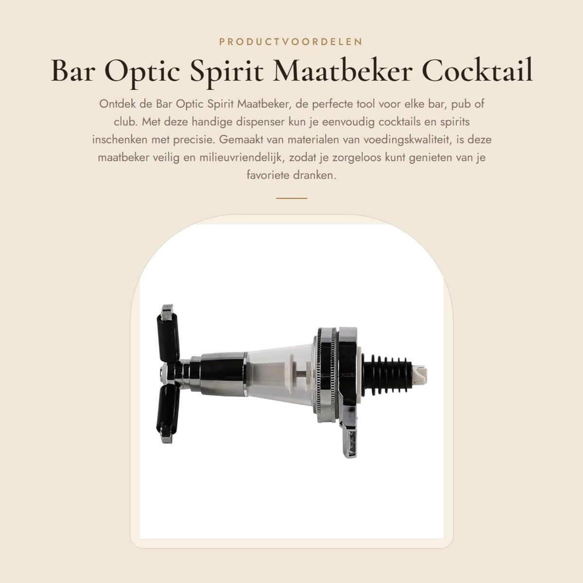 Dailygoods- Maatbeker 25ml - Drankdispenser - Schenker - Bar Tool - Wandgemonteerd - Voedingskwaliteit materialen