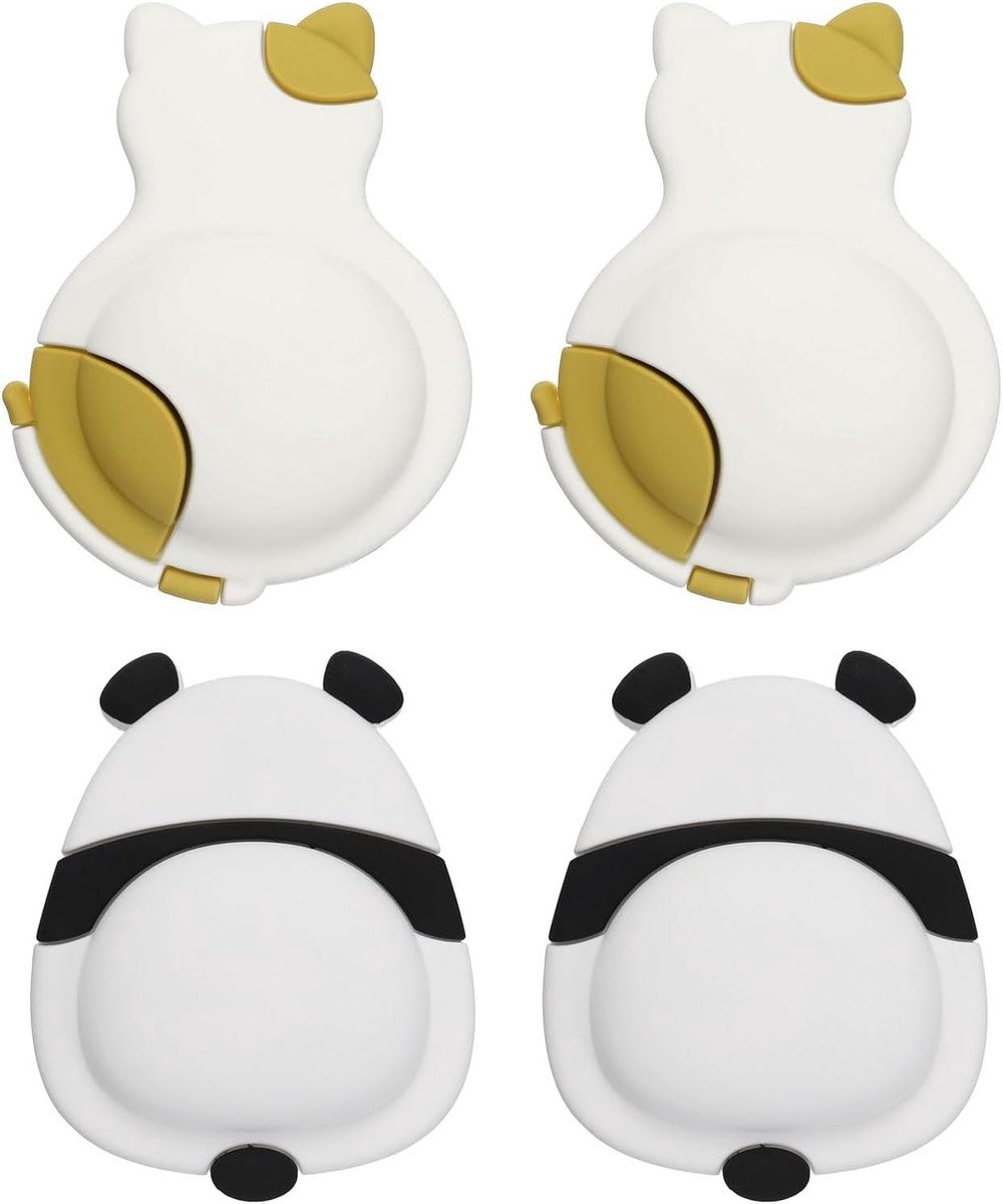 Deurknoppen Stopper - Wandbeschermer - Muur Beschermen - Zelfklevend Ontwerp - 4 Stuks - Wit Geel Zwart
