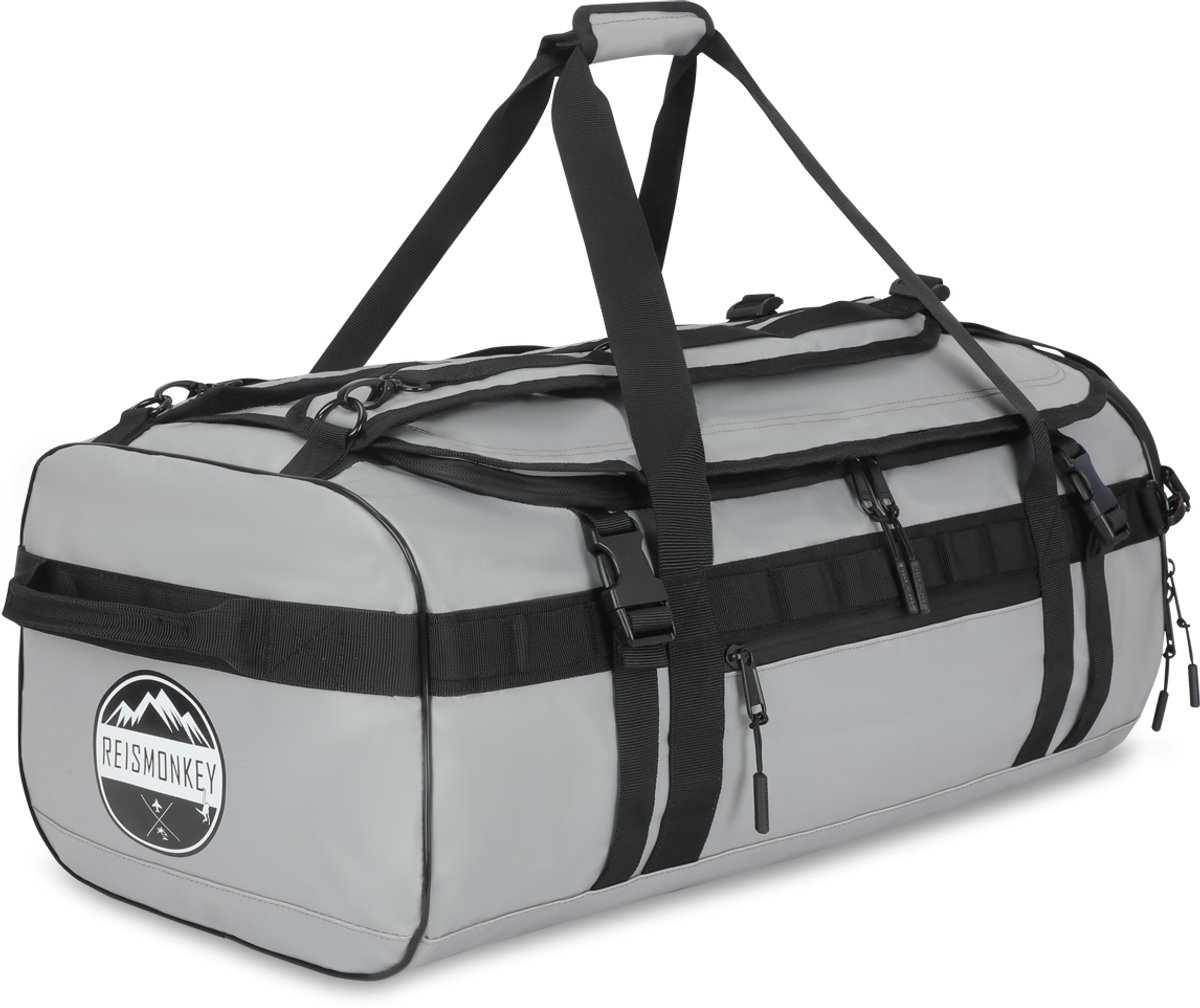 Reistas 60L - Weekendtas met Schoenenvak - Duffel Bag - Op Rug te Dragen - Grijs - Reismonkey