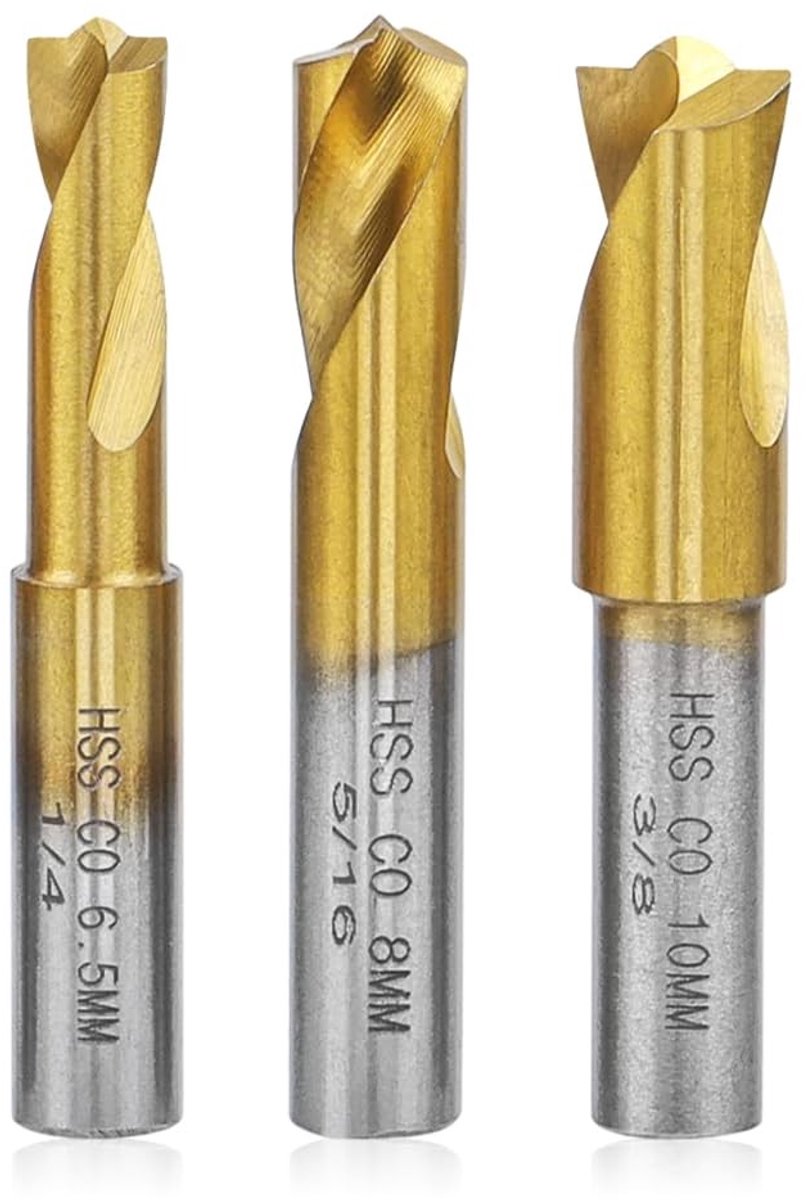 Dailygoods - Solder Tip Boor Set - 3-delige Cobalt CNC Boor voor Solderen - Precisie en duurzaamheid - 6/8/10mm boormaten - Professioneel gebruik - Ge...