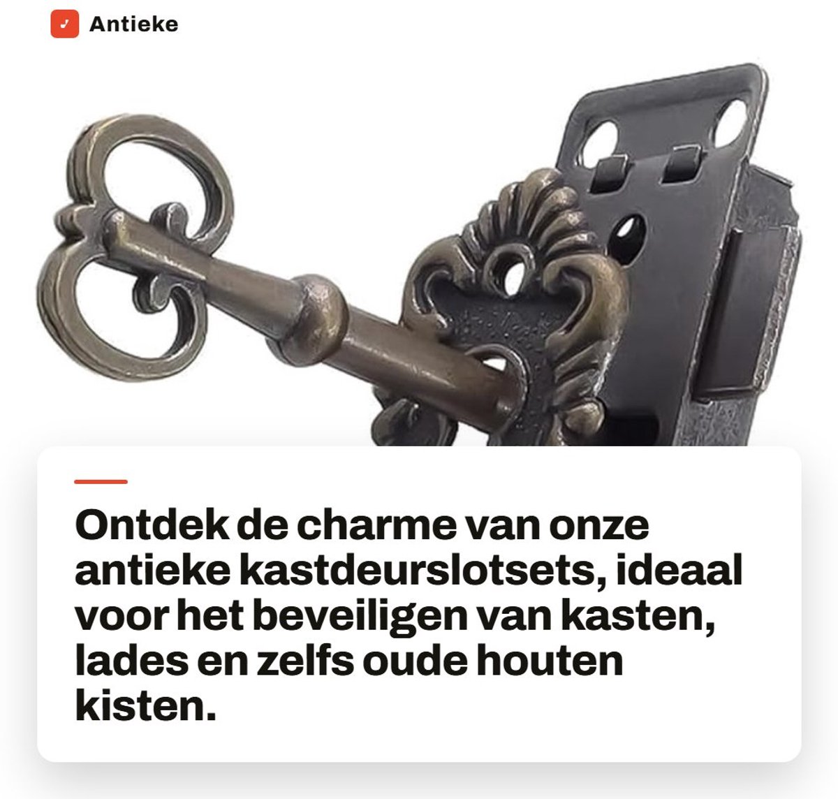 Dailygoods- Kastdeurslot Antiek - 3x Kastsloten - Sleutels - Retro - Hoogwaardig IJzer/Zinklegering - Eenvoudige Installatie - Kastslot