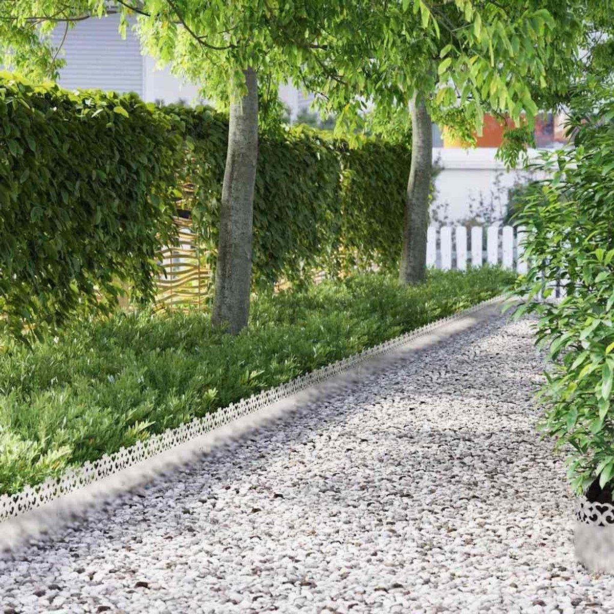 Gazonrand Metaal - Tuinrand Gazonafscheiding - Tuin Organiseren - Stijlvolle Afscheiding - 103 cm - Zilver