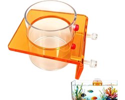 Aquarium Voederring - Vis Voederbakje - Stabiel Voeren - Precisie Doseersysteem - 14 x 8 x 10 cm - Oranje