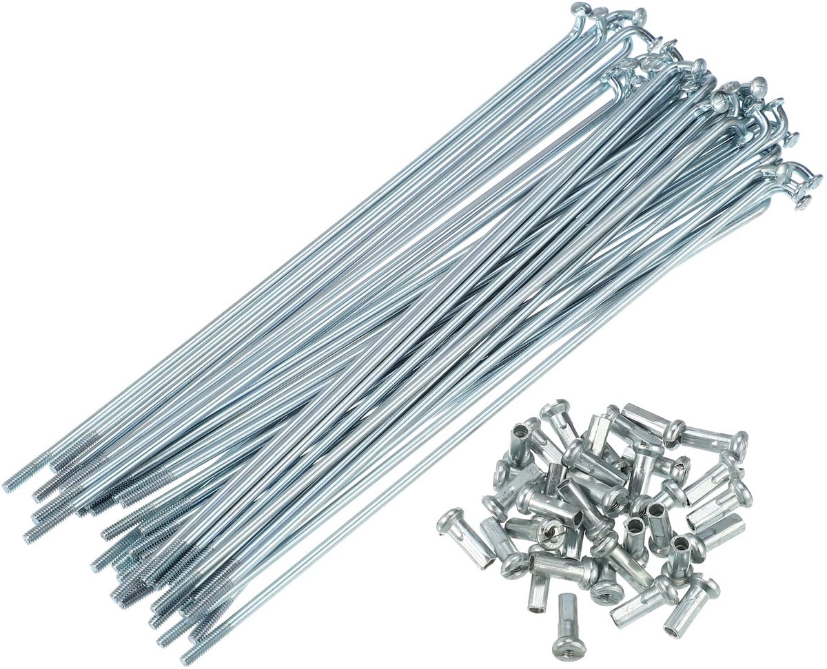 Dailygoods- Fiets Spaken 14G J Gebogen - 36 Stuks - Staal - Nippels - Schokbestendig - Taaiheid Verbeterd - Wielspaken