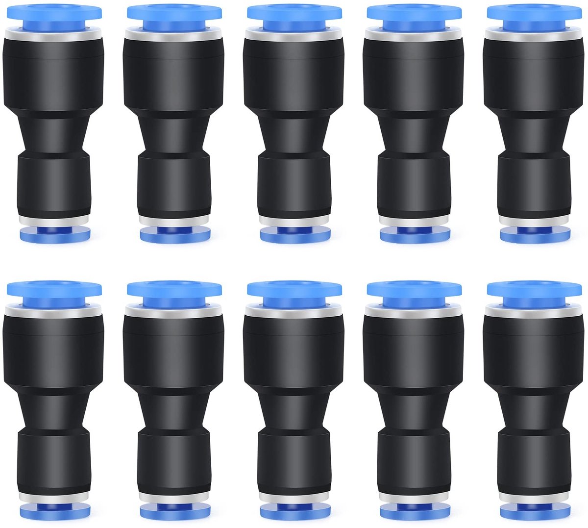 Dailygoods- Reductiefitting 10mm OD x 8mm OD - 10 Stuks - Pneumatische Aansluitingen - Duurzaam - Eenvoudige Montage - Hoge Installatie-efficiëntie - Pneumatische Fitting