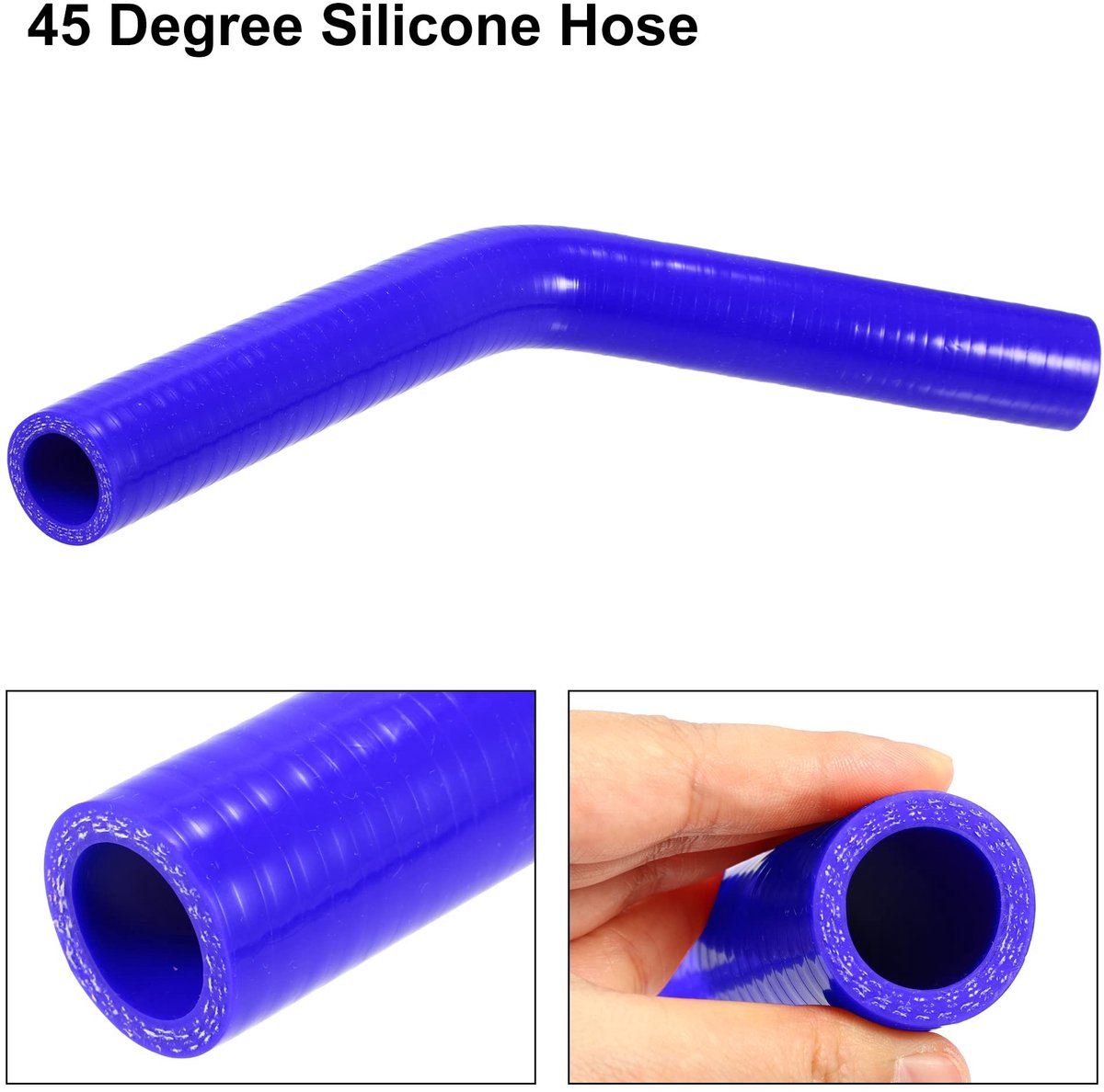 Dailygoods- Siliconen Slang 25mm Binnendiameter - 45 Graden Bocht - Blauw - Universeel - Hoogwaardige Kwaliteit - Verbeterde Doorstroming - Koelslang