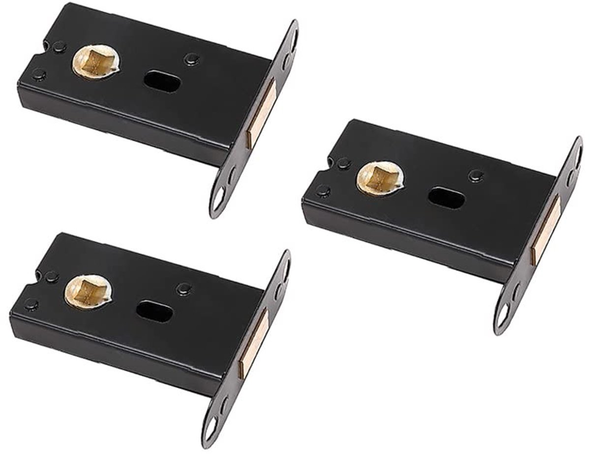 Dailygoods - RVS Deurvergrendeling met 3 Stuks voor Binnendeuren