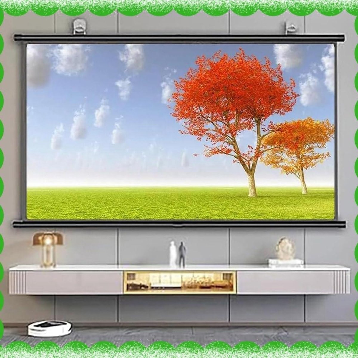 Projectiescherm Handmatig - Filmscherm Muur - Thuisbioscoop Kijken - Anti-kreuk Materiaal - 30 Inch (4:3) - Wit