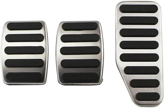 Auto Pedaal Covers - Pedaalbekleding RVS - Verbeter Rijervaring - Antislip Oppervlak - Set van 3 - Zilver — afbeelding 3