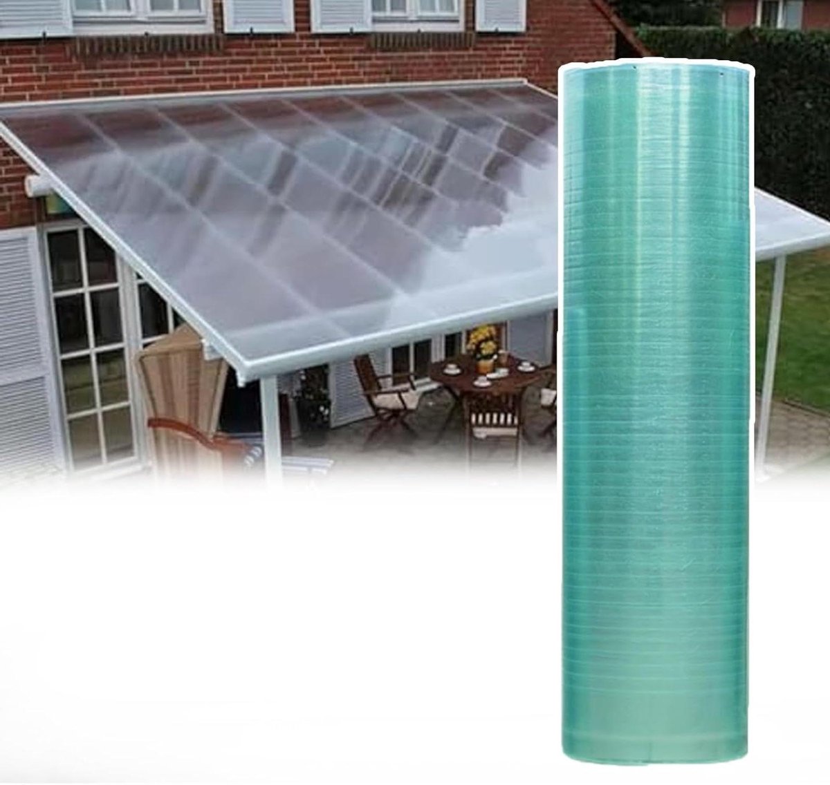 Polycarbonaat Dakplaat - Glasvezelplaat Daglichtpaneel - Kassen Schuren Bouwen - UV-Bescherming Hittebestendig - 12 mm dik - Helder