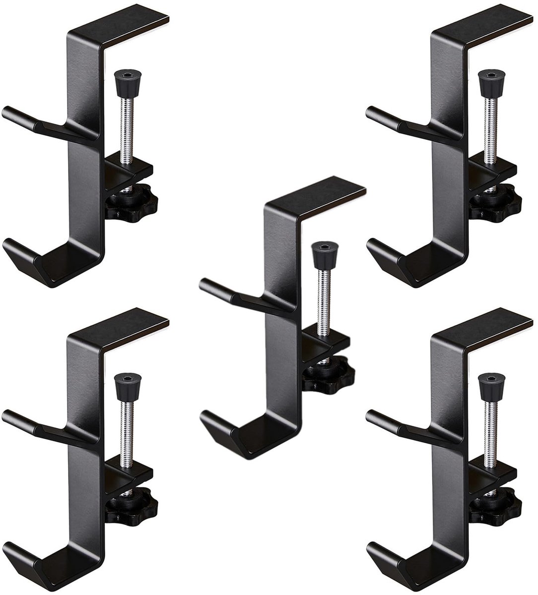 Dailygoods - 5 Packs Kerst Kous Hanger met 2 Haakjes - Verstelbare Mantel Hangers (Zwart)