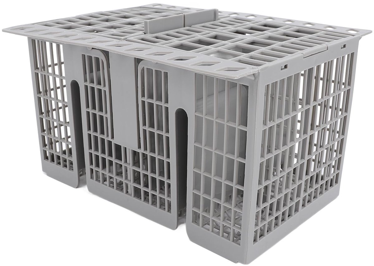 Dailygoods- Afwasmand 8 Compartimenten - ABS Materiaal - Geschikt voor de meeste Vaatwassers - Handvat - Stabiliteit - Efficiënte Organisatie - Afwasmandje