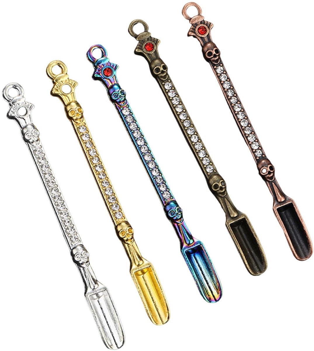 Dailygoods- Minilepels 5 stuks - Mini-poederlepels - Medicijnlepel - Zinklegering - Decoratief accessoire - Afmetingen 84 mm - Robuust en roestbestendig - Lepels