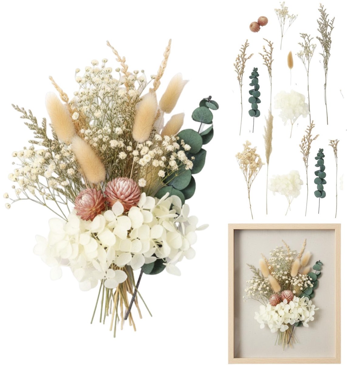 Dailygoods- Droogbloemen Set 5-6 Soorten - Kleine Echte Gedroogde Bloemen - Creatieve DIY Decoratie - Natuurlijke Decoratie - Duurzaam en Uniek