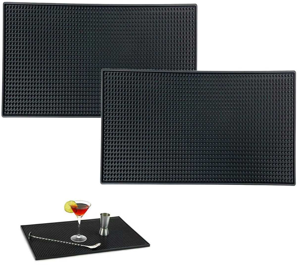 Dailygoods- Barservicemat Antislip - Barmat - Bar Cocktailmat - Hoogwaardig PVC-Rubber - Slijtvast - Makkelijk Schoon Te Maken
