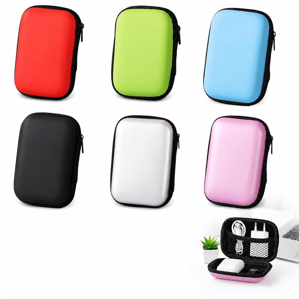 Dailygoods- Opbergdoos voor Speelkaarten - Set van 6 Stuks - Compact 11.5x7.5x4 cm - Waterbestendig - Bescherming tegen Krassen - Stijlvolle Opbergbox - Kaartendoos
