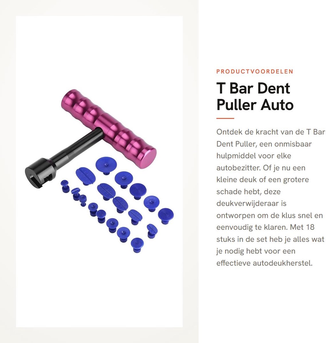 Dailygoods- Deukentrekker Professioneel - T Bar Trekker - Auto Deukverwijderaar - Carrosserie Reparatieset - 18 Stuks - Inclusief Accessoires