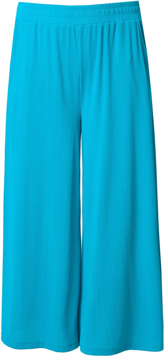 Ulla Popken - Dames - Broekrok extra wijde pijpen elastische tailleband - Aqua turquoise - Maat 42+