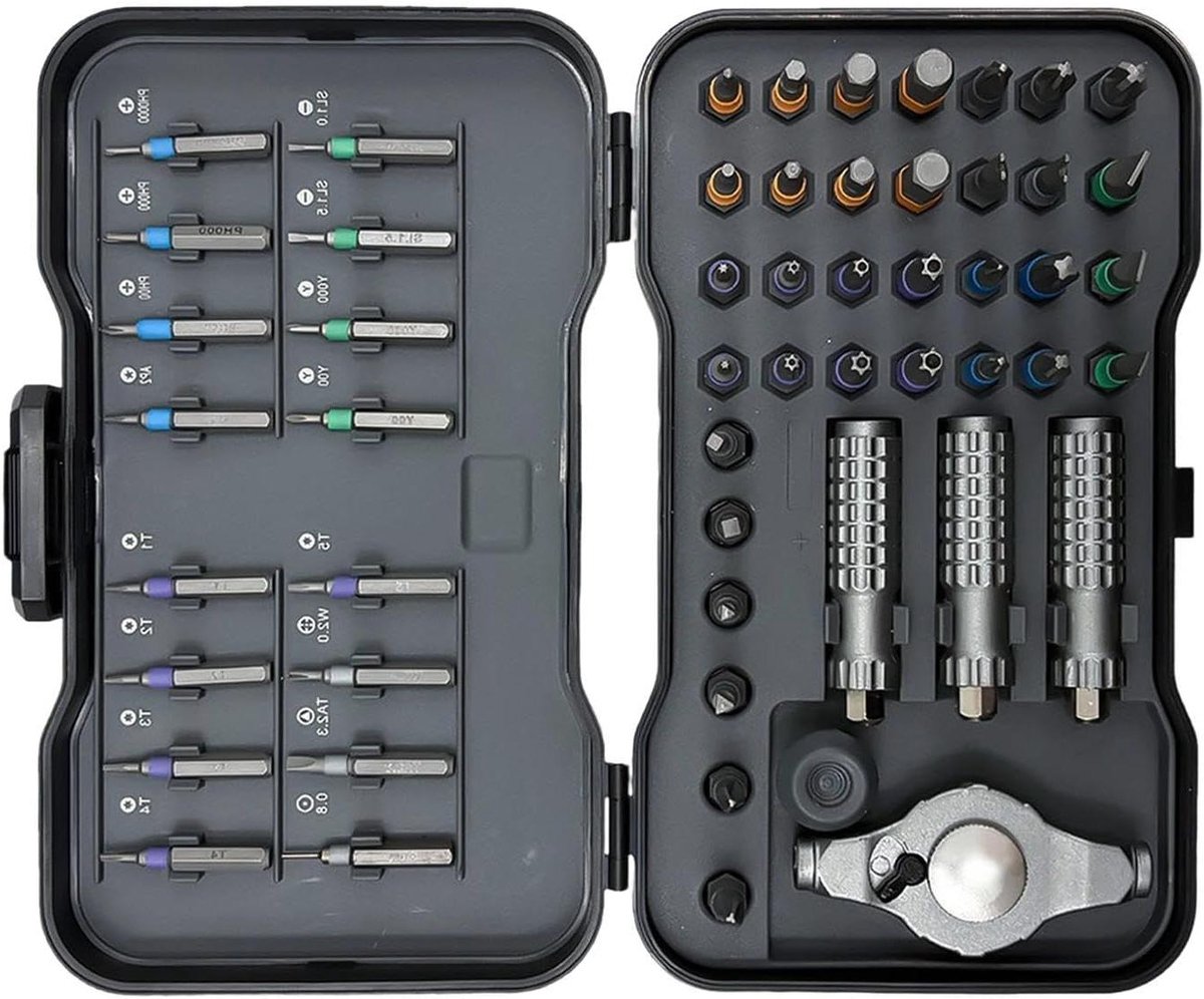 Magnetische Schroevendraaier Set - Precisie Tool - Klus Klussen - 55-in-1 Ratel - Met Koffer - Grijs