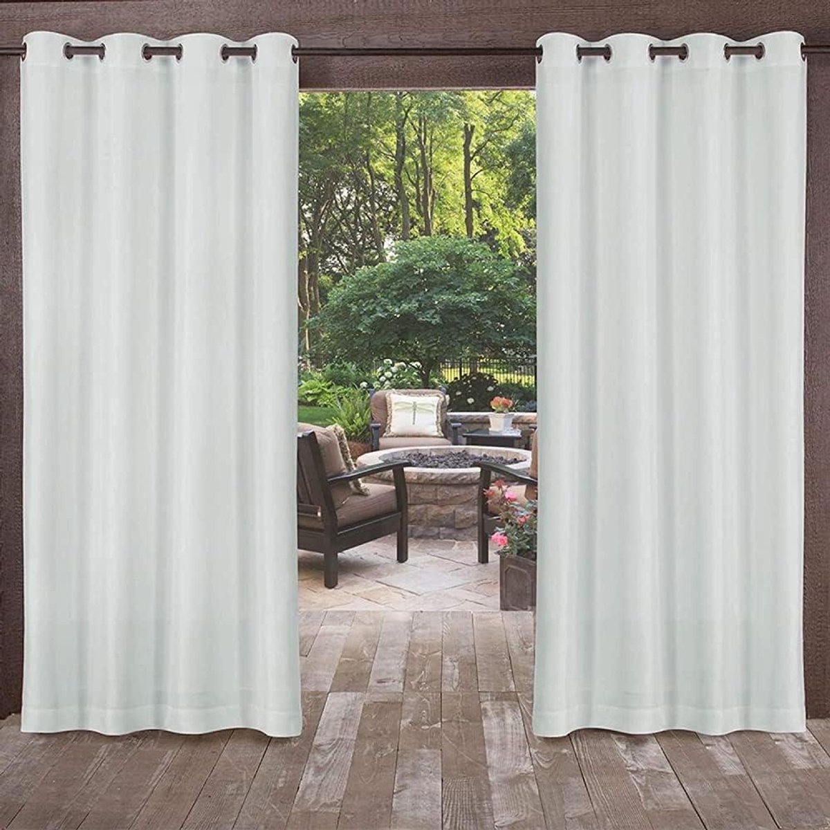 Outdoor Gordijnen - Waterdichte Gordijnen - Privacy Buiten - Drievoudige Weeftechnologie - 52 x 108 inch - Wit