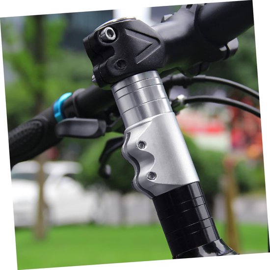 Fietsstuurverhoger, fietsstuurverhoger, fietsstuurverlenger, verstelbare fietsstuurlifter, heftrucklifter, verlengstang - zilver van Merkloos — afbeelding 4