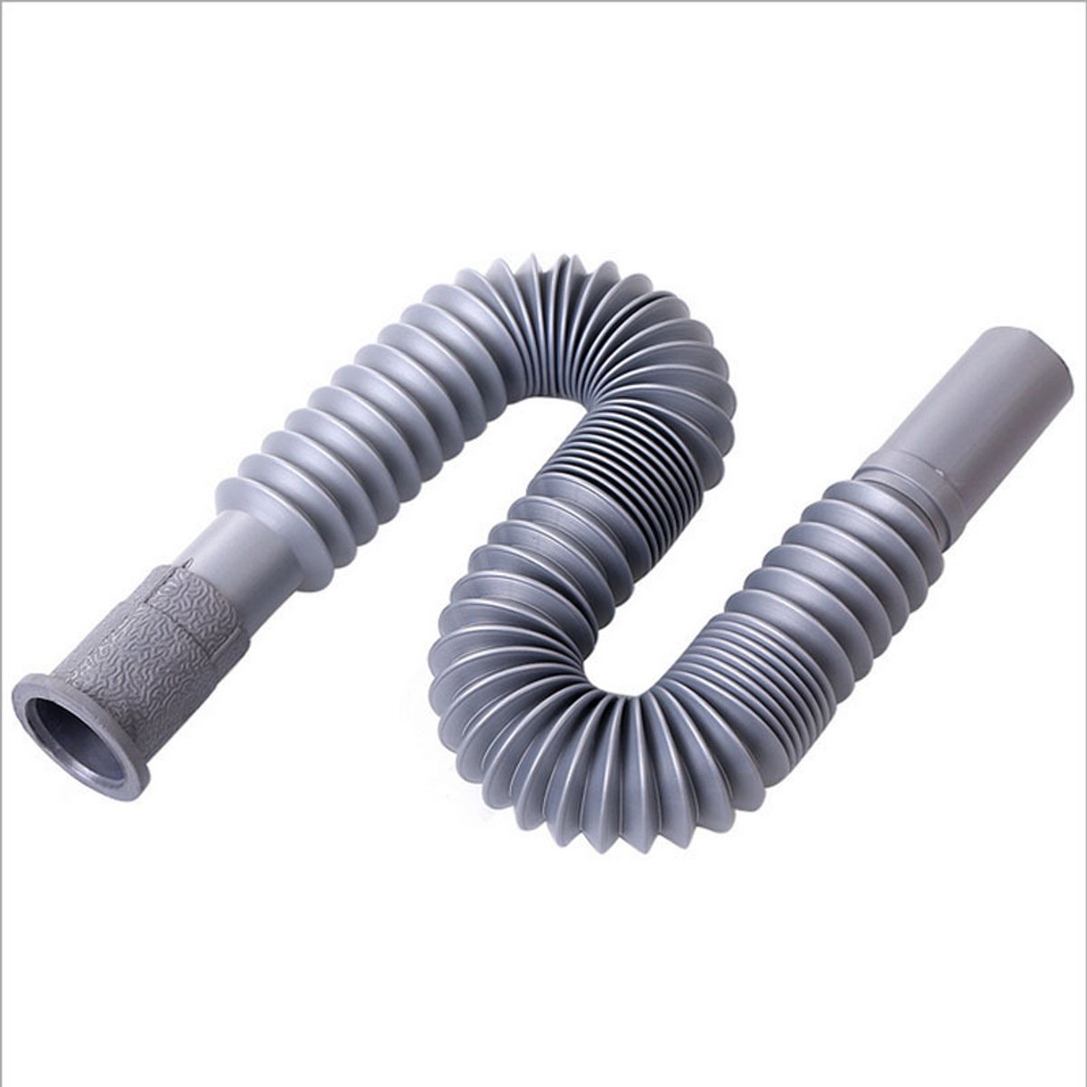 Afvoerslang voor gootsteen - Oprolbare afvoerslang - Wastafelslang - Afvoerbuis - Kunststof - 32x3,2x3,2 cm - Geschikt voor keuken- en badkamergootstenen, wasmachines, wastafels en vaatwassers - Grij