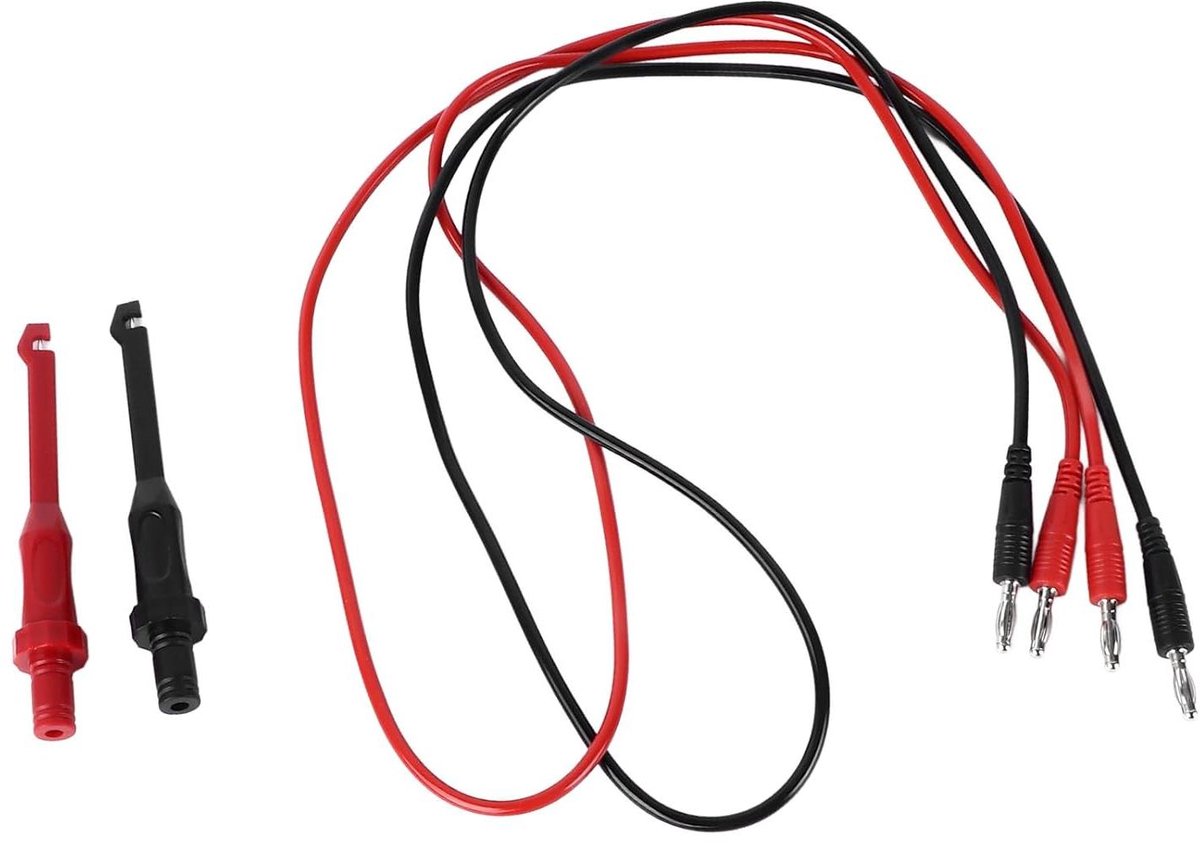 Meetsnoeren Banaanstekker - Testkabels Siliconen - Elektronisch Testen - Standaard 4mm Stekkers - 1 Meter 10A - Zwart