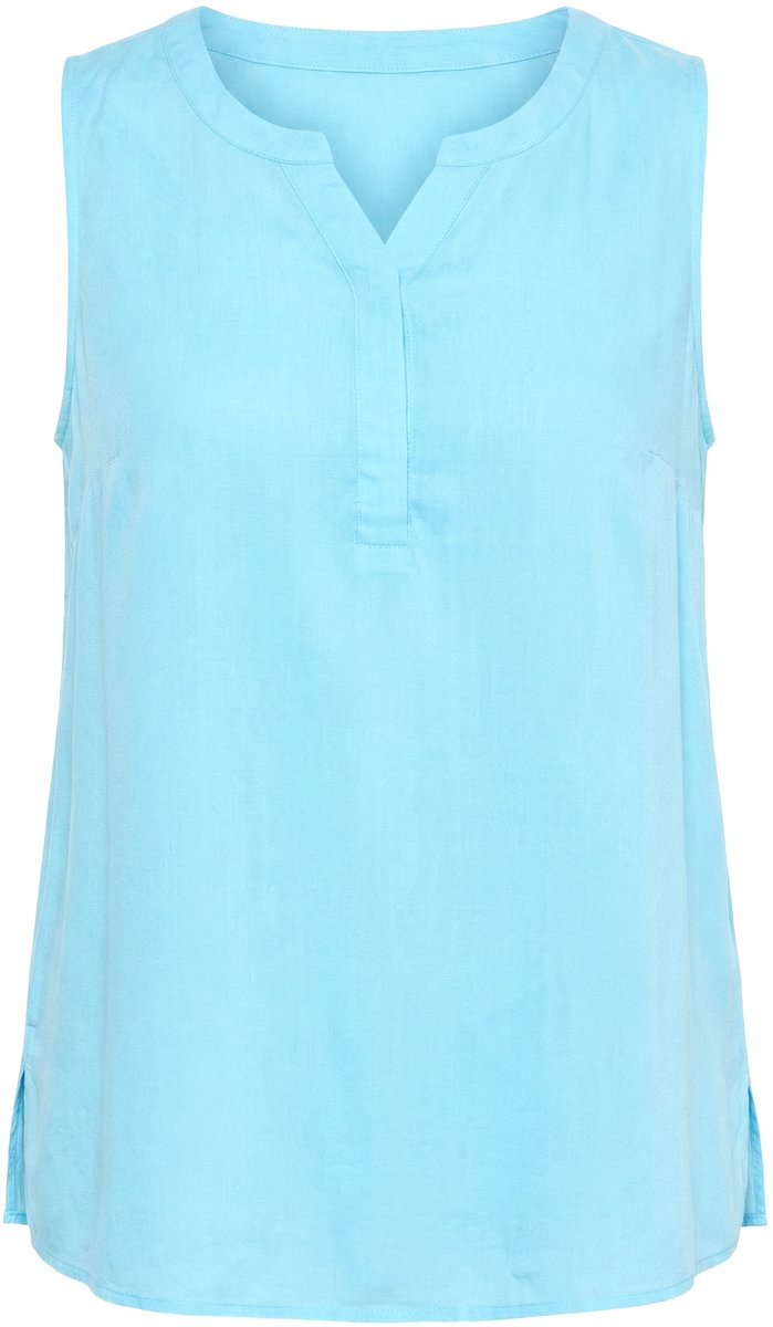 Angel of Style - Dames - Blouse tuniekhals afgeronde zoom mouwloos - Hemelsblauw - Maat 58