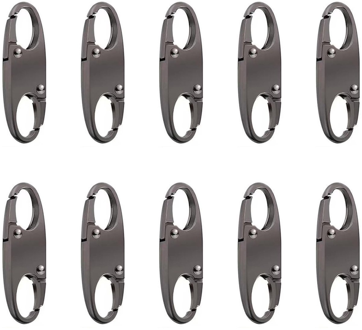 Dailygoods- Ritssluitingen 10 Stuks - Anti-Diefstal Rugzakritssluitingen - Bagageveiligheid - Duurzaam Legeringsmateriaal - Geschikt Voor Reizen - Afmetingen 1,5 x 0,4 Inch - Bagagebeveiliging