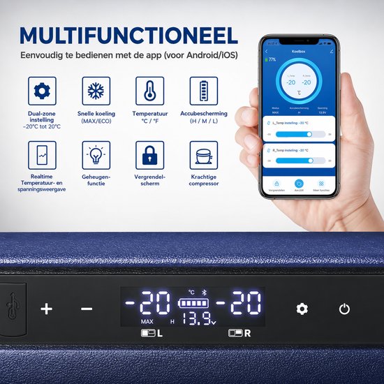 Compressor Koelbox met WiFi App-bediening - Elektrische Koelbox 46L Draagbaar — afbeelding 3