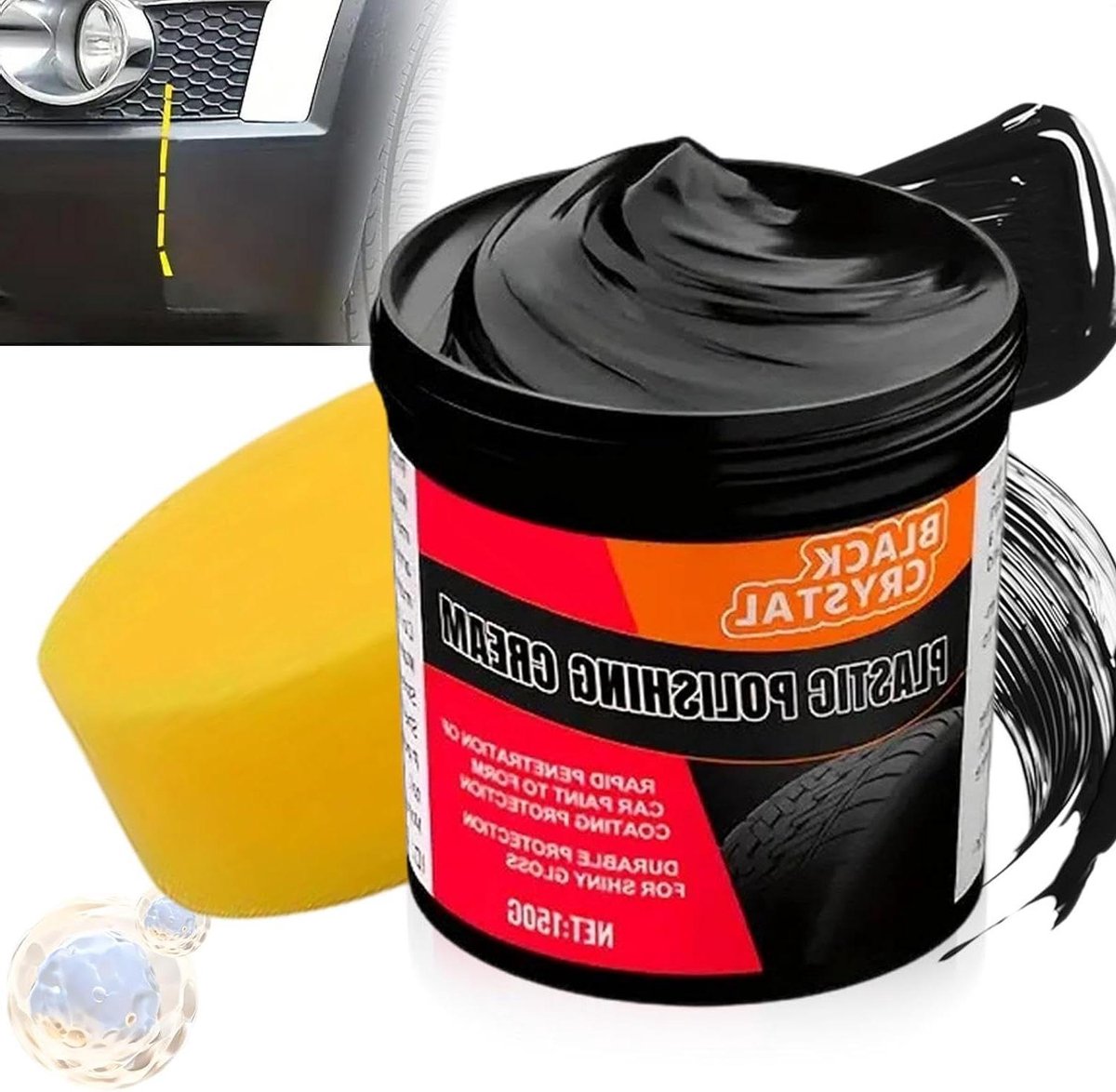 Zwarte Trim Restorer - Dashboard Reiniger - Auto Interieur Herstellen - Nano Diepte Reparatie - 150 g - Zwart