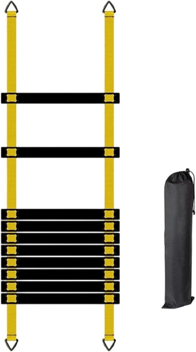 Sport Behendigheidsladders - Trainingsladder Fitness - Voetwerk Verbeteren - Direct Klaar Voor Gebruik - 5 Meter - Geel