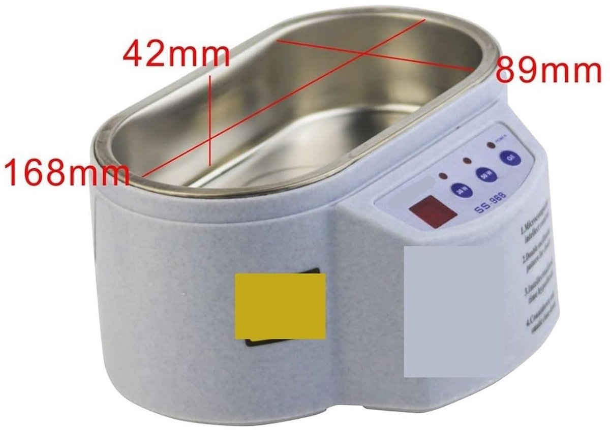 Ultrasone Reiniger - Digitale Reiniger - Sieraden Onderdelen Reinigen - Dubbele Frequentie Trillingen - 600 ml - Zilver