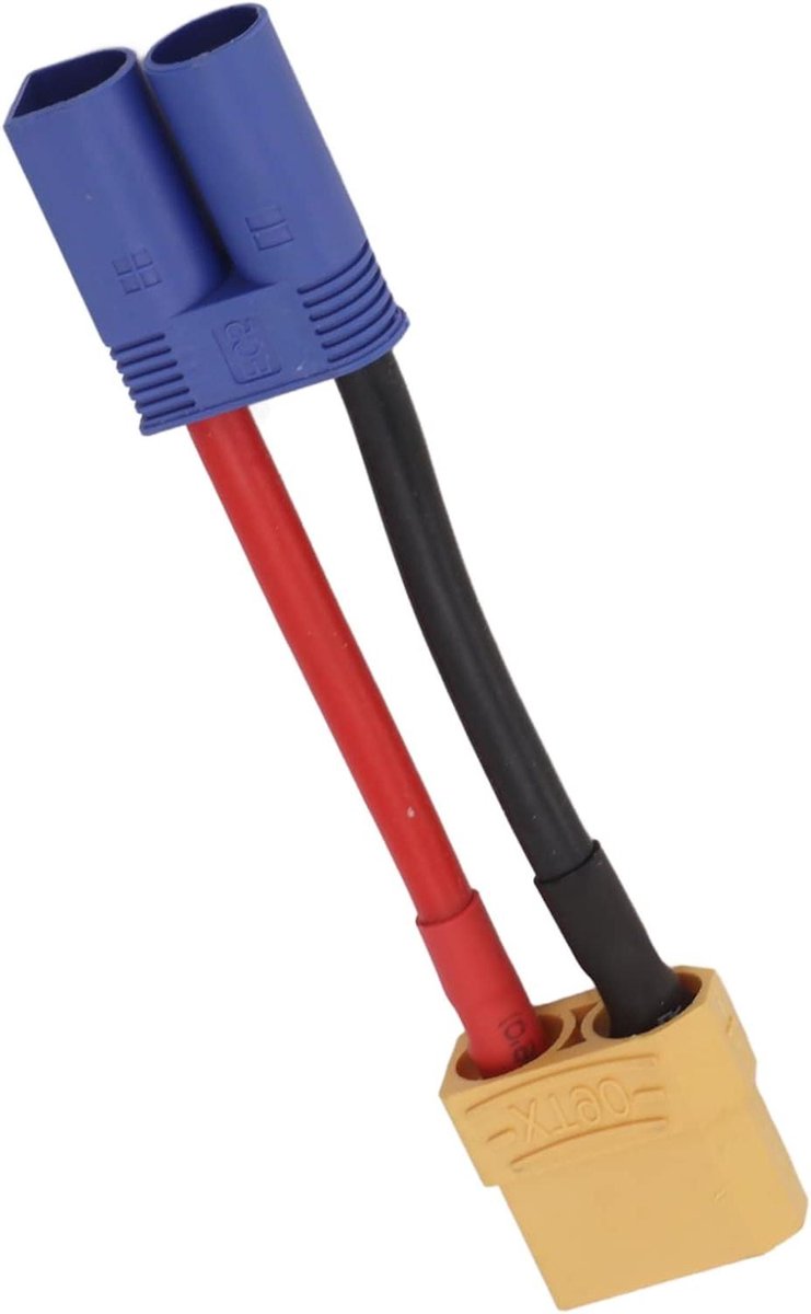 Adapterkabel XT90 naar EC5 - Connector kabel - RC modellen - Corrosiebestendig siliconen - 10 cm - Zwart