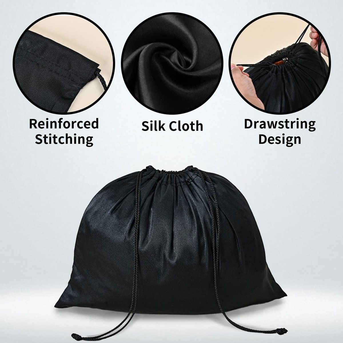 Dailygoods- Stofzakken 4 Stuks - Zachte Zijde - Trekkoordsluiting - Handtas/Schoenen/Accessoires - Ademend - Reisopslag - Opslagzakken