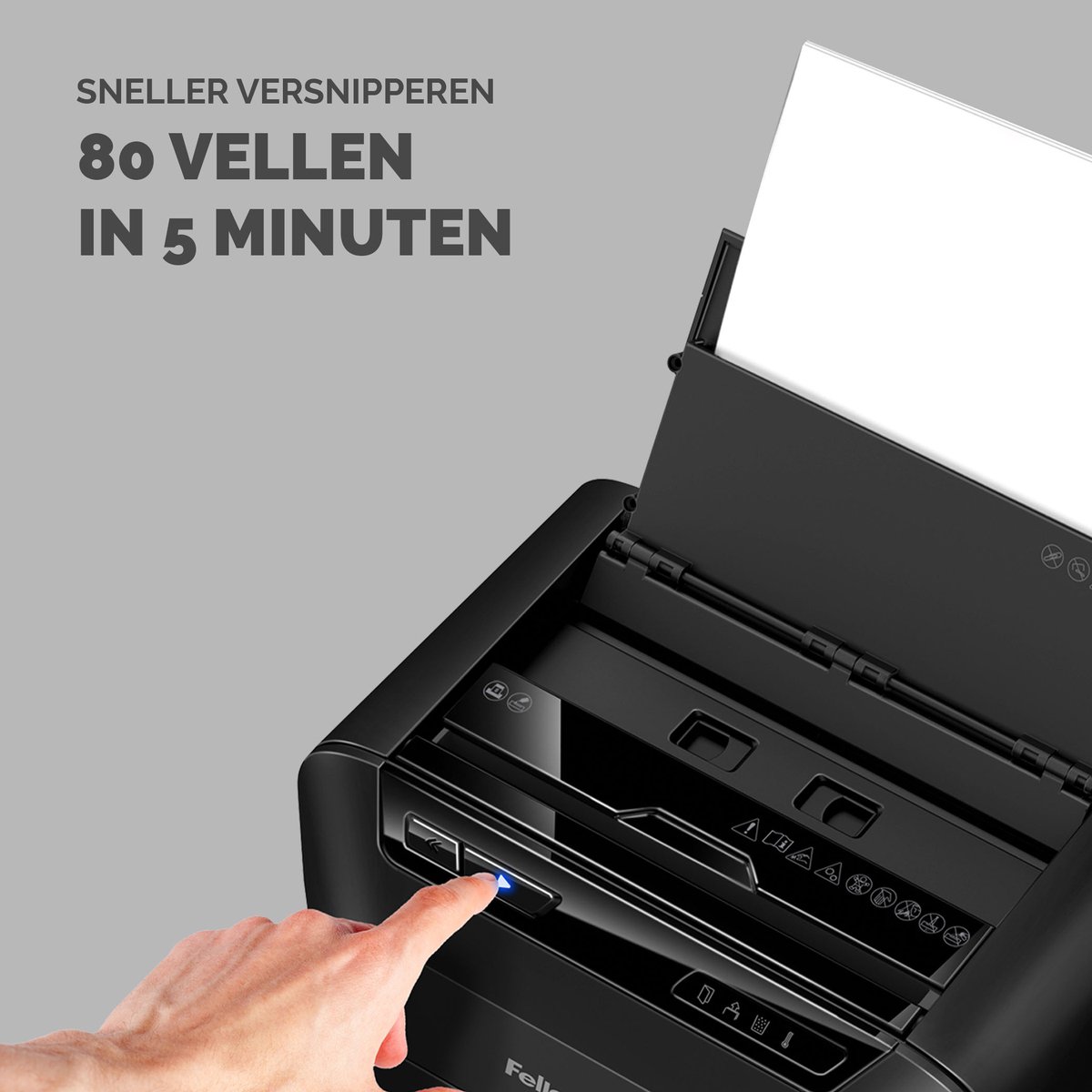 Fellowes AutoMax 80M Papiervernietiger – Autofeed & Handmatig – 80 Vel – Mini Cut P-4 – Shredder voor Thuis & Kantoor thumbnail 7