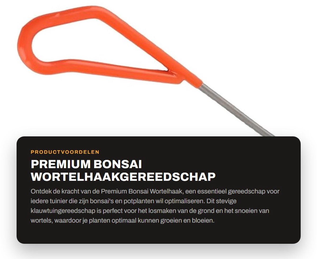 Dailygoods- Wortelhaak Stevig Tuingereedschap - Bonsai Gereedschap - Grond Losmaken - Wortelsnoei - Groei Bevorderen - Compact Ontwerp
