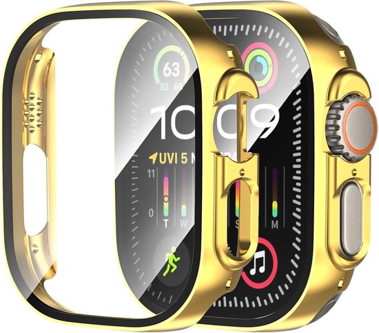 Screen Protector - Hoesje Goud 49mm Geschikt voor Apple Watch Ultra 3 /Ultra 2 /Ultra - 49mm Beschermmend Hoesje Full Cover Hard Case