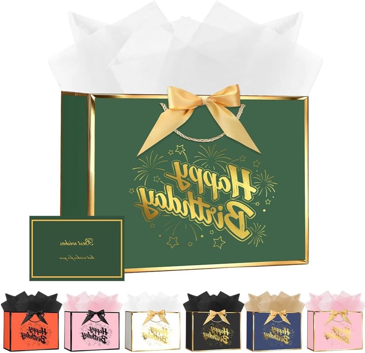 Elegante cadeauzakjes voor verjaardagen en jubilea, inclusief 3 hoezen en 1 kaart, ideaal voor feestelijke gelegenheden
