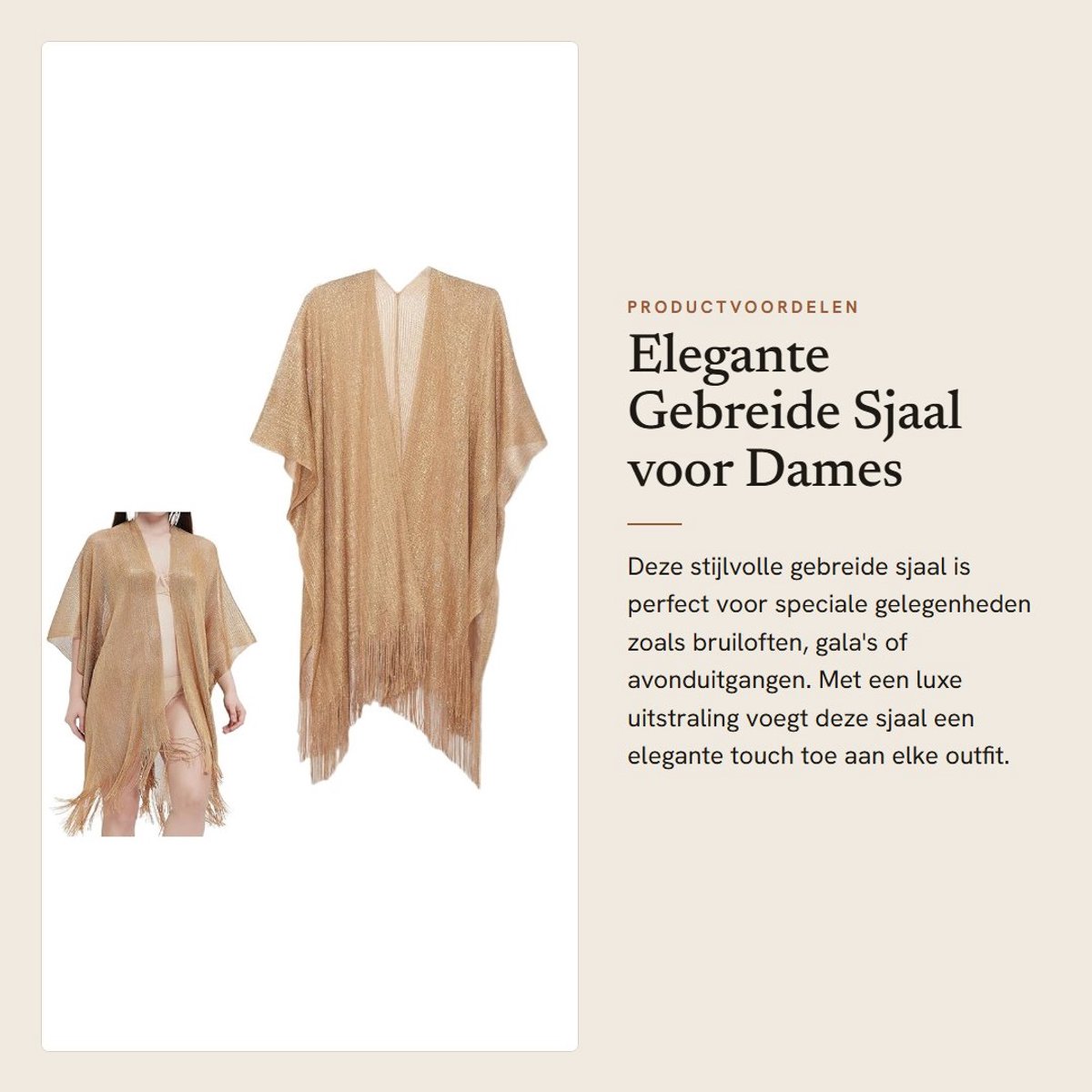 Dailygoods- Sjaal Elegante Look - Gebreide Poncho - Dames - Bruidsmeisjes - Gala - Speciale Gelegenheden - Wrap