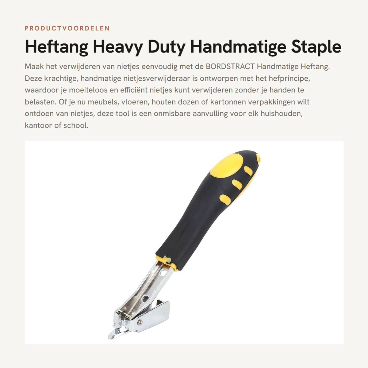 Dailygoods- Heftige Nietjesverwijderaar - Robuuste Handmatige Ontnieter - Efficiënte Verwijdering - Geschikt voor Meubels - Leverage Principe - Lichtgewicht 180 x 30mm