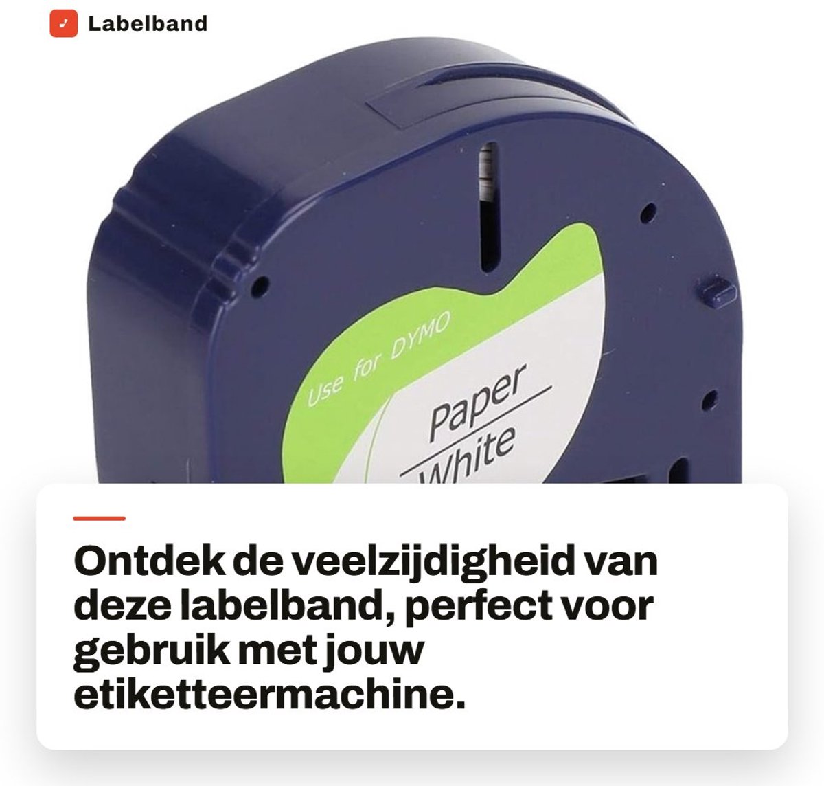 Dailygoods- Labelband Slijtvast - Labeltape - Etiketteermachinelint - 4 Meter - Zwart/Wit - 12 mm Breedte - Duurzaam Harslint - Etikettape
