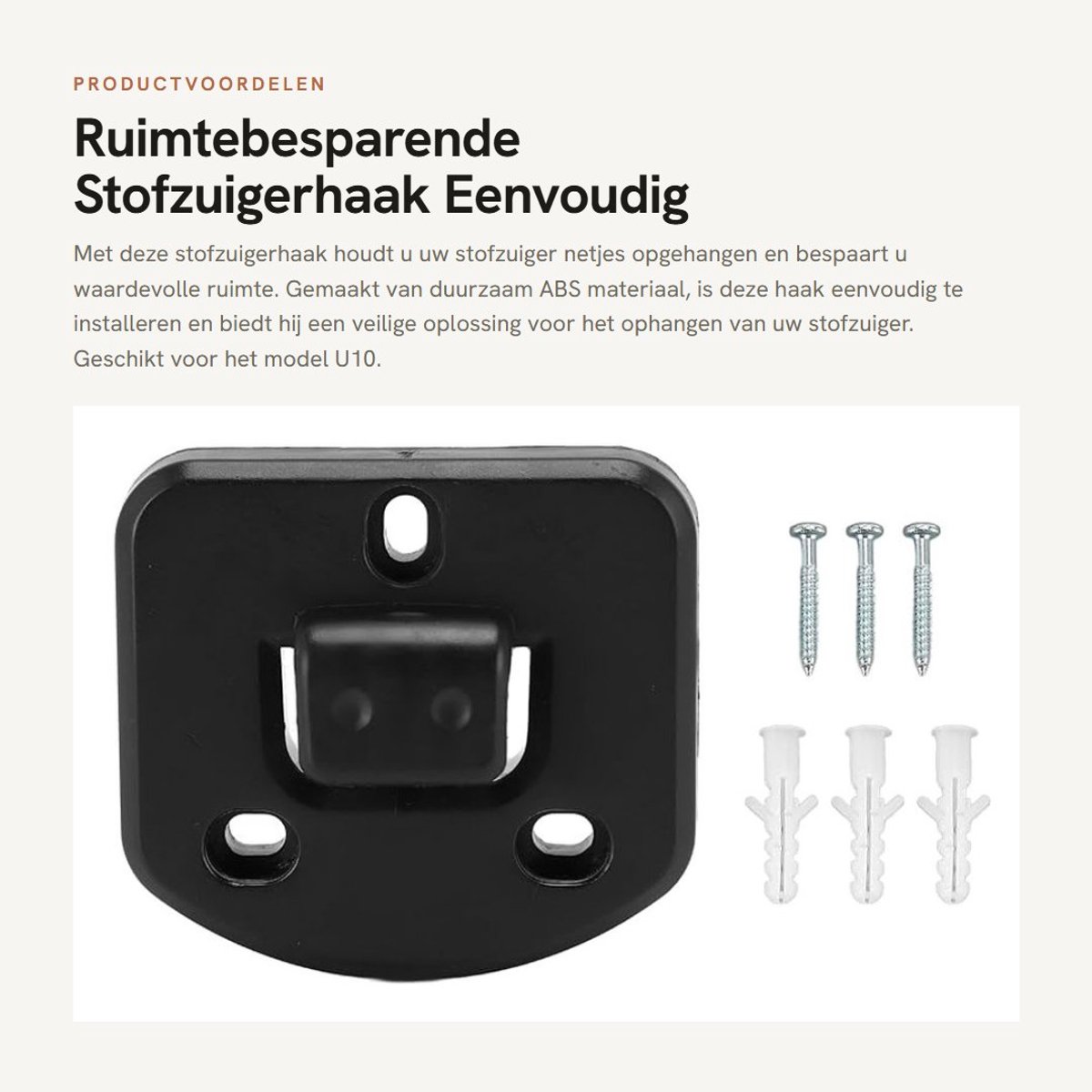 Dailygoods - Ruimtebesparende Stofzuigerhaak Eenvoudig te Installeren