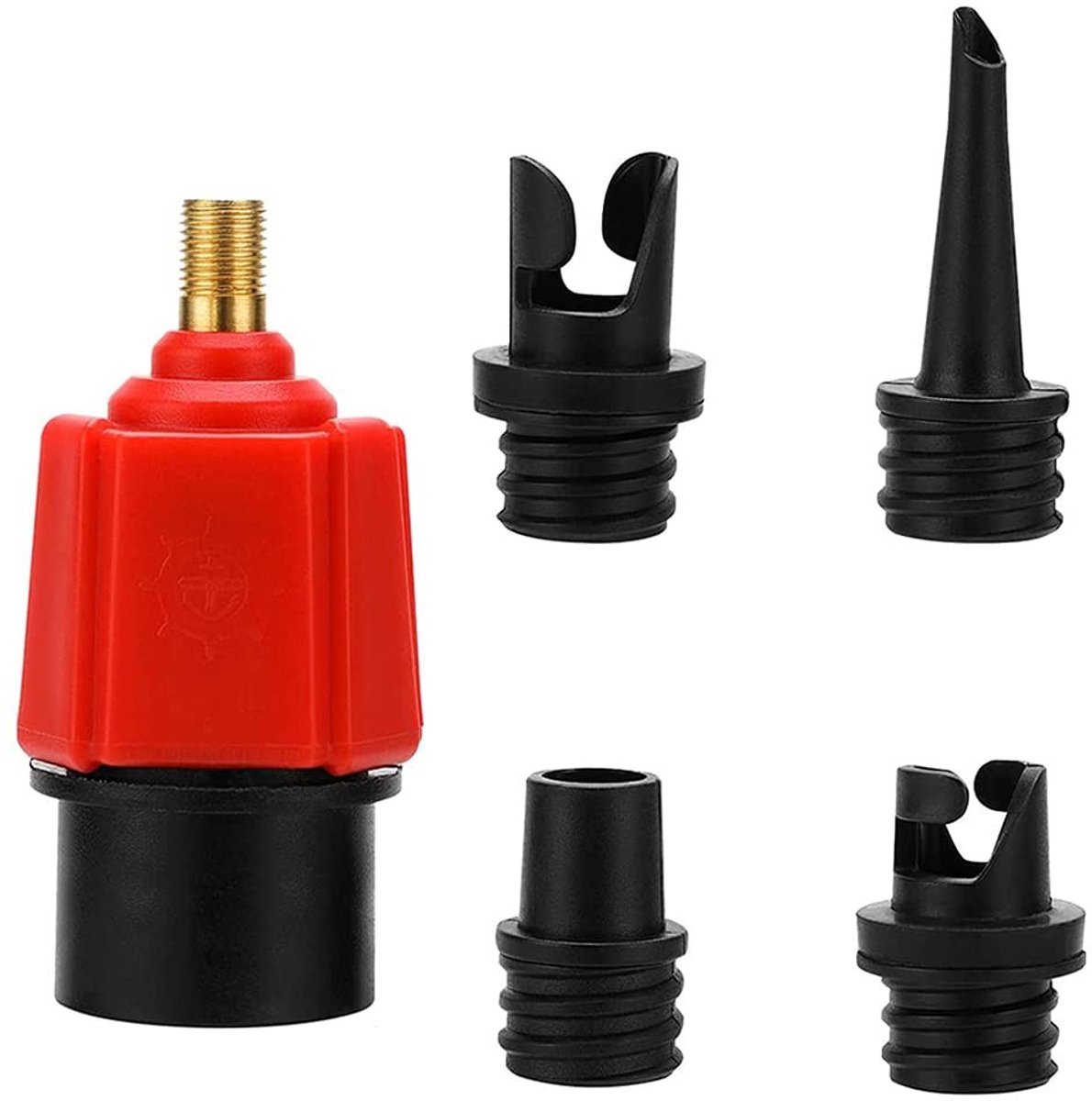 Dailygoods - Compressor naar opblaasbare pompventiel - Opblaasbare ventieladapter - Stevige constructie - Rood - Geschikt voor luchtmatras zwemring ka...