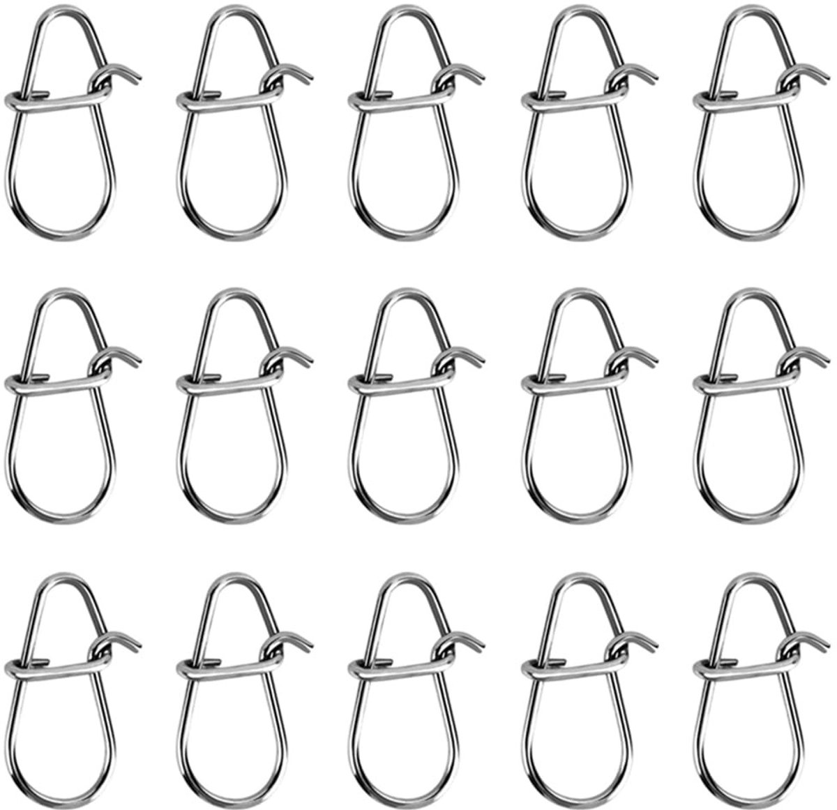 Dailygoods- Vissen Swivel 100 Stuks - RVS Snap Clips - Kalebasvormige Connector - Zeevissen - Gepolijst Oppervlak - Antislip Beweging - Visclips
