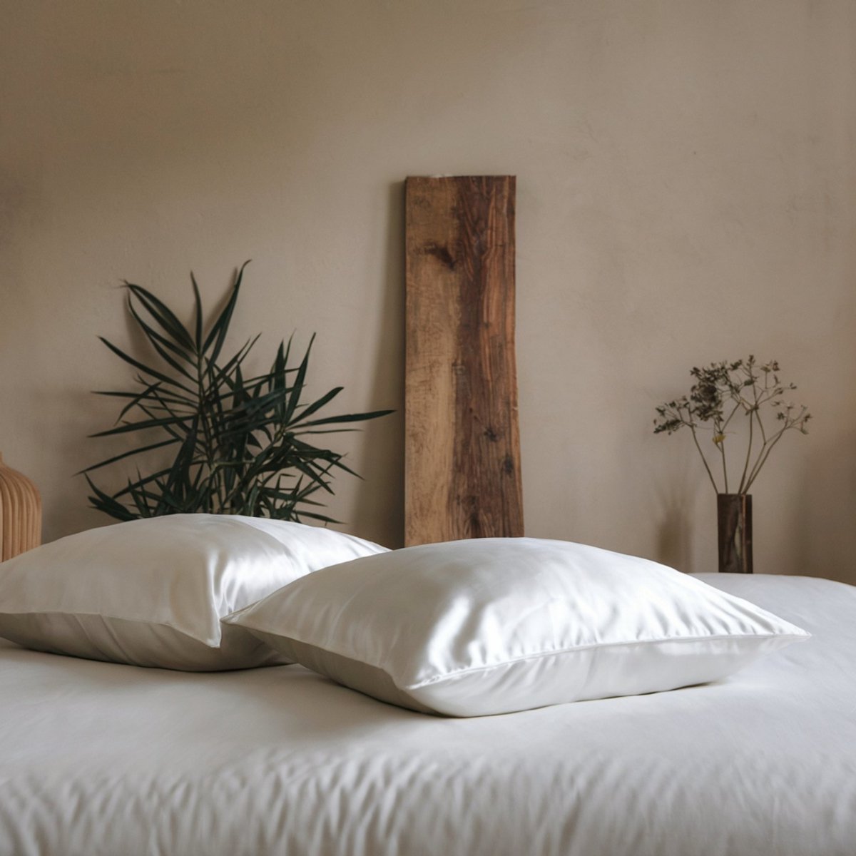 2x Zijden Kussensloop 60x70cm Wit Hotelsluiting 19 Momme - Kussensloop set - Luxe Silk Kussensloop 100% moerbei zijde - Zijde kussensloop - Silk Heaven - 60x70cm (standaard) / Hotelsluiting