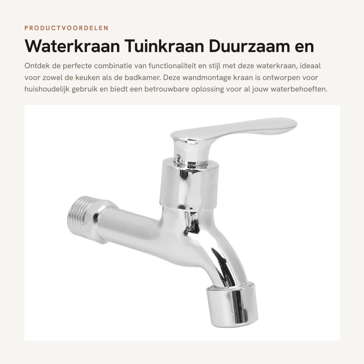 Dailygoods- Tuinkraan G1/2" - Waterkraan - Kranen - Buitenkranen - Kogelkraan - Messing Ventiel - Duurzaam ontwerp