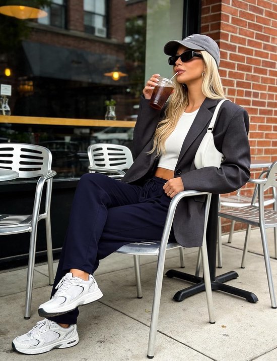 Dames Sportbroek van Katoen, Lichtgewicht en Ademend, Hoge Taille met Zakjes en Touwtje voor Thuis, Yoga, Joggen en Fitness, Maten S-XXL — afbeelding 3