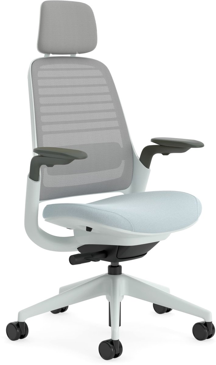 SnelShoppen - Steelcase Series 1 Ergonomische Bureaustoel met LiveBack Lendensteun, 4D Armleggers, Verstelbare Hoofdsteun, Comfortabel en Stijlvol voo